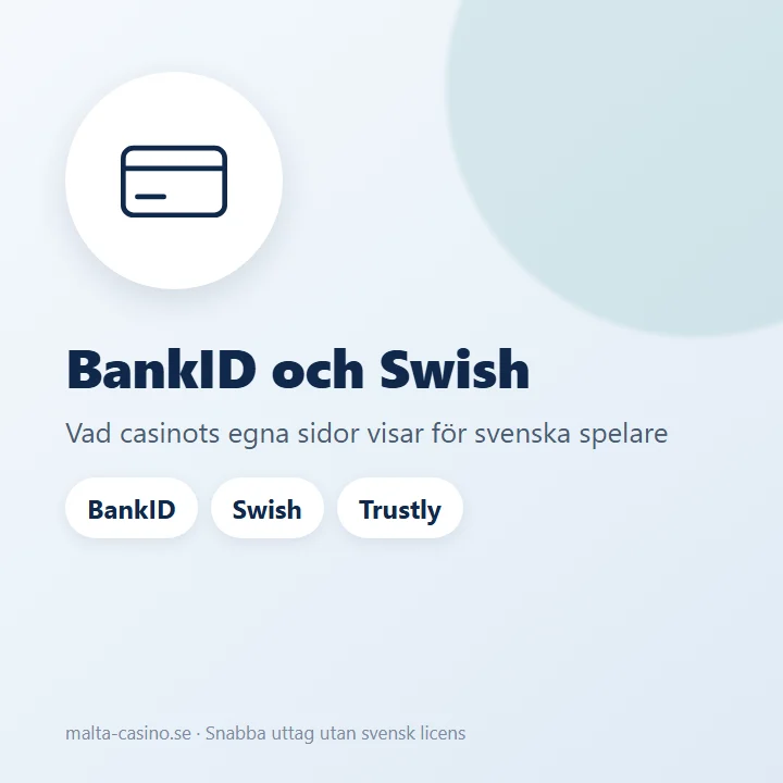 Illustration: BankID, Swish och Trustly vid uttag från casino utan svensk licens