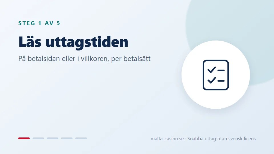Läs uttagstiden per betalsätt