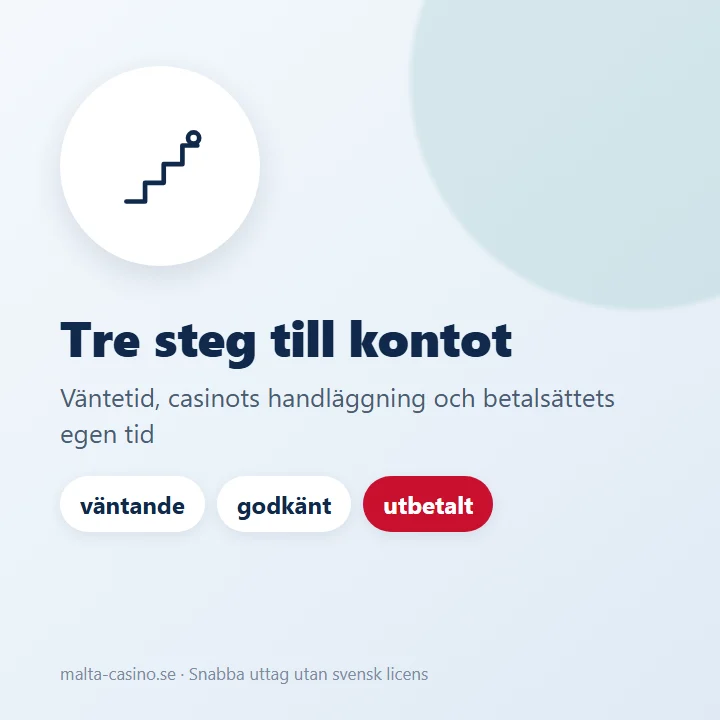 Illustration: ett uttag går genom väntetid, handläggning och betalsättets tid