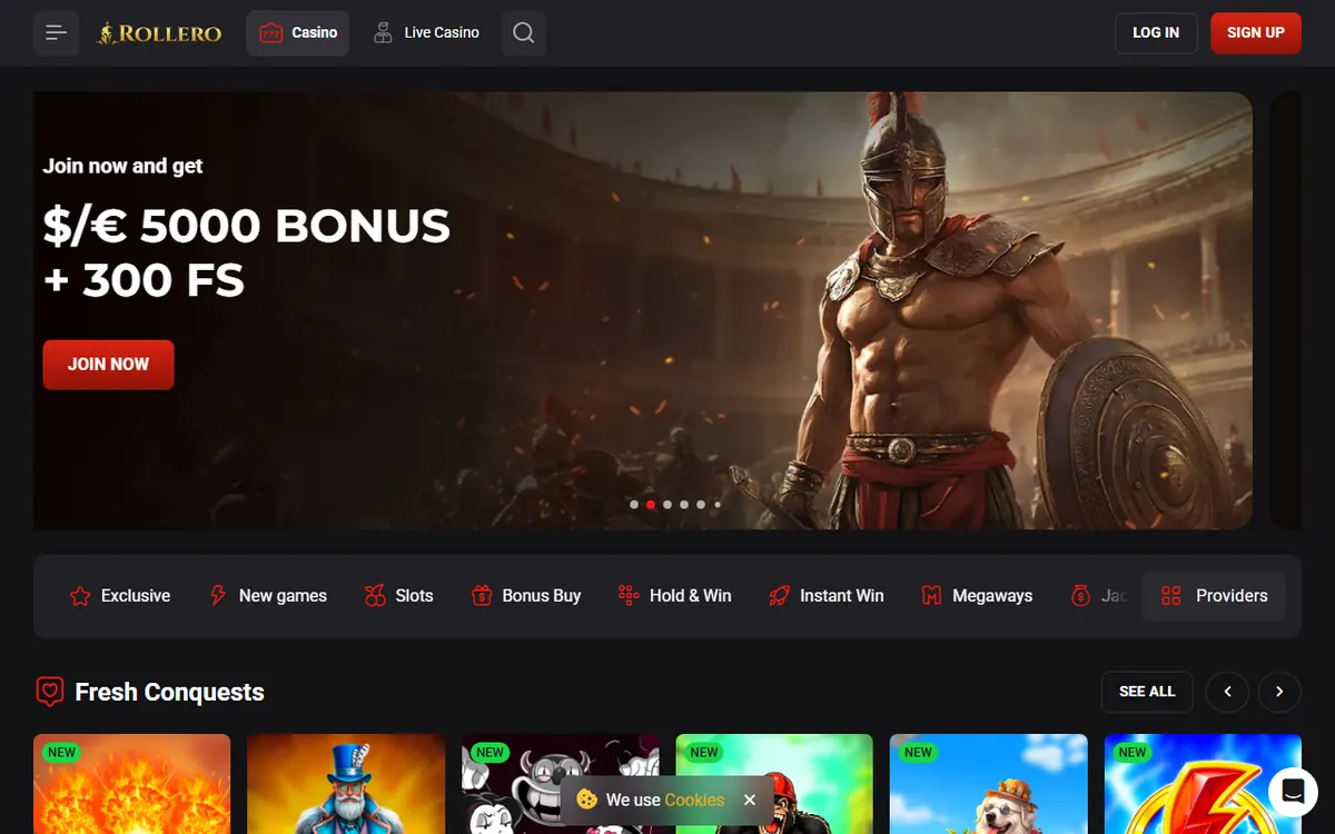Startsidan hos Rollero